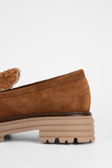  Tamer Tanca Kadın Hakiki Deri Taba Süet Loafer Ayakkabı