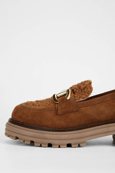  Tamer Tanca Kadın Hakiki Deri Taba Süet Loafer Ayakkabı