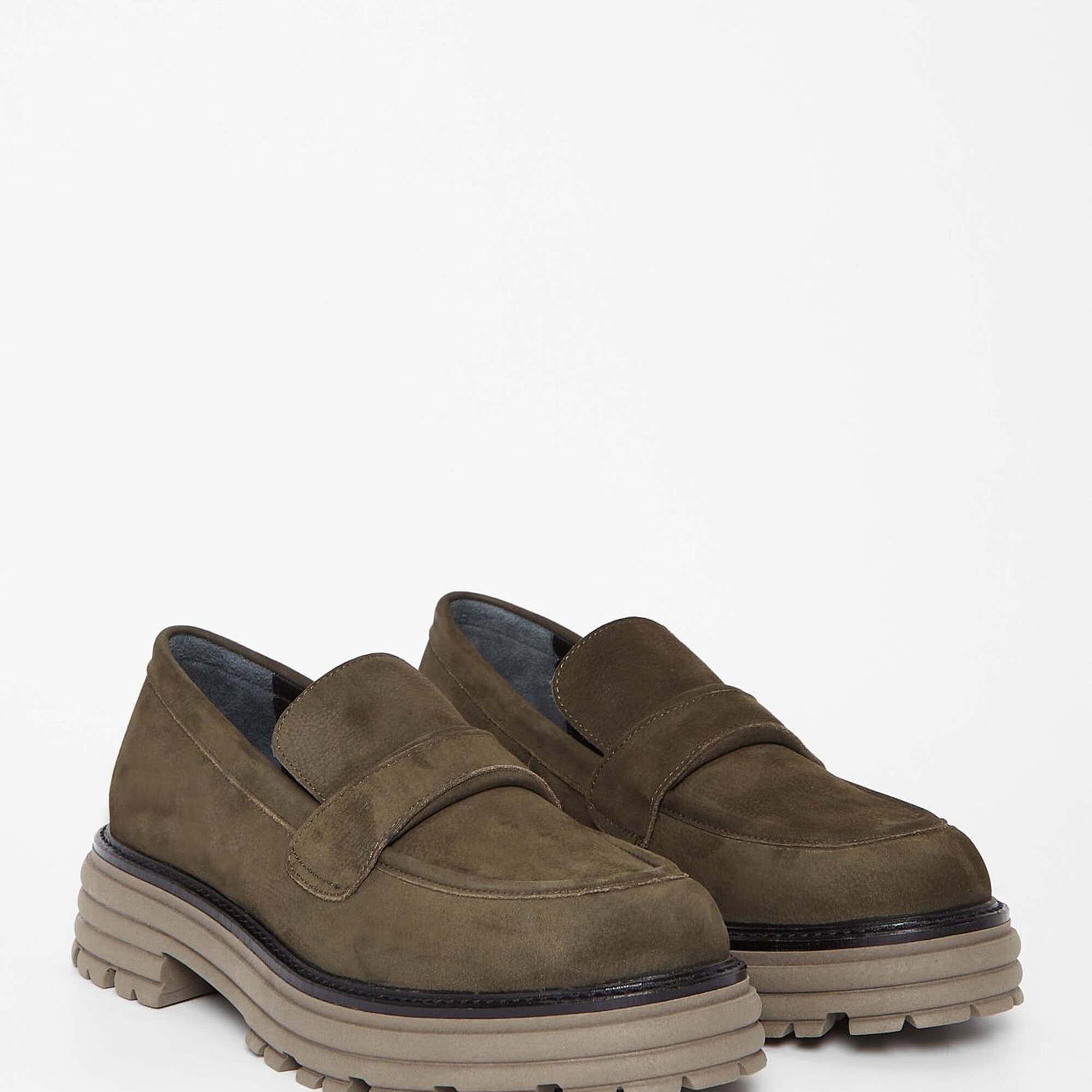 Tamer Tanca Kadın Hakiki Deri Yeşil Loafer Ayakkabı