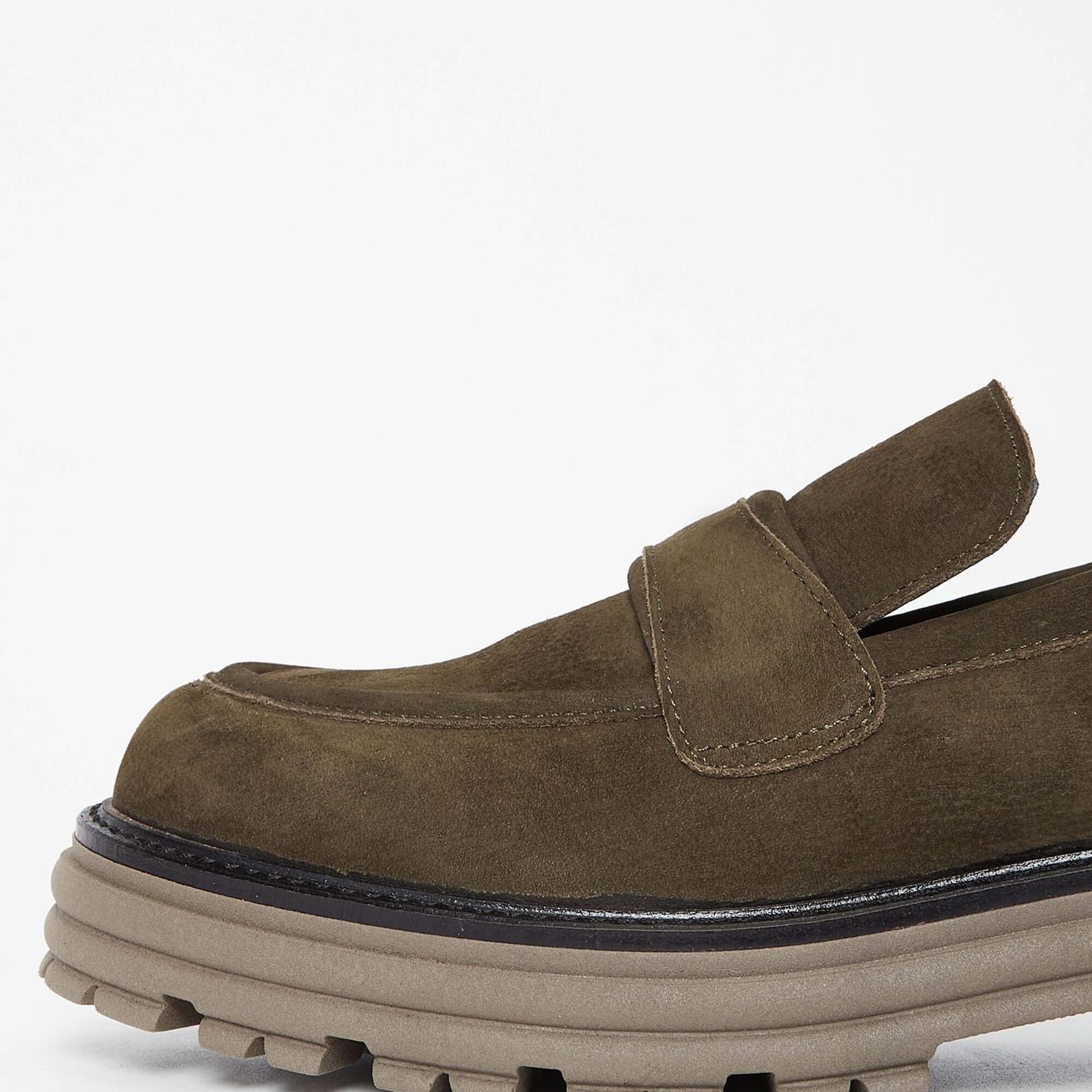 Tamer Tanca Kadın Hakiki Deri Yeşil Loafer Ayakkabı