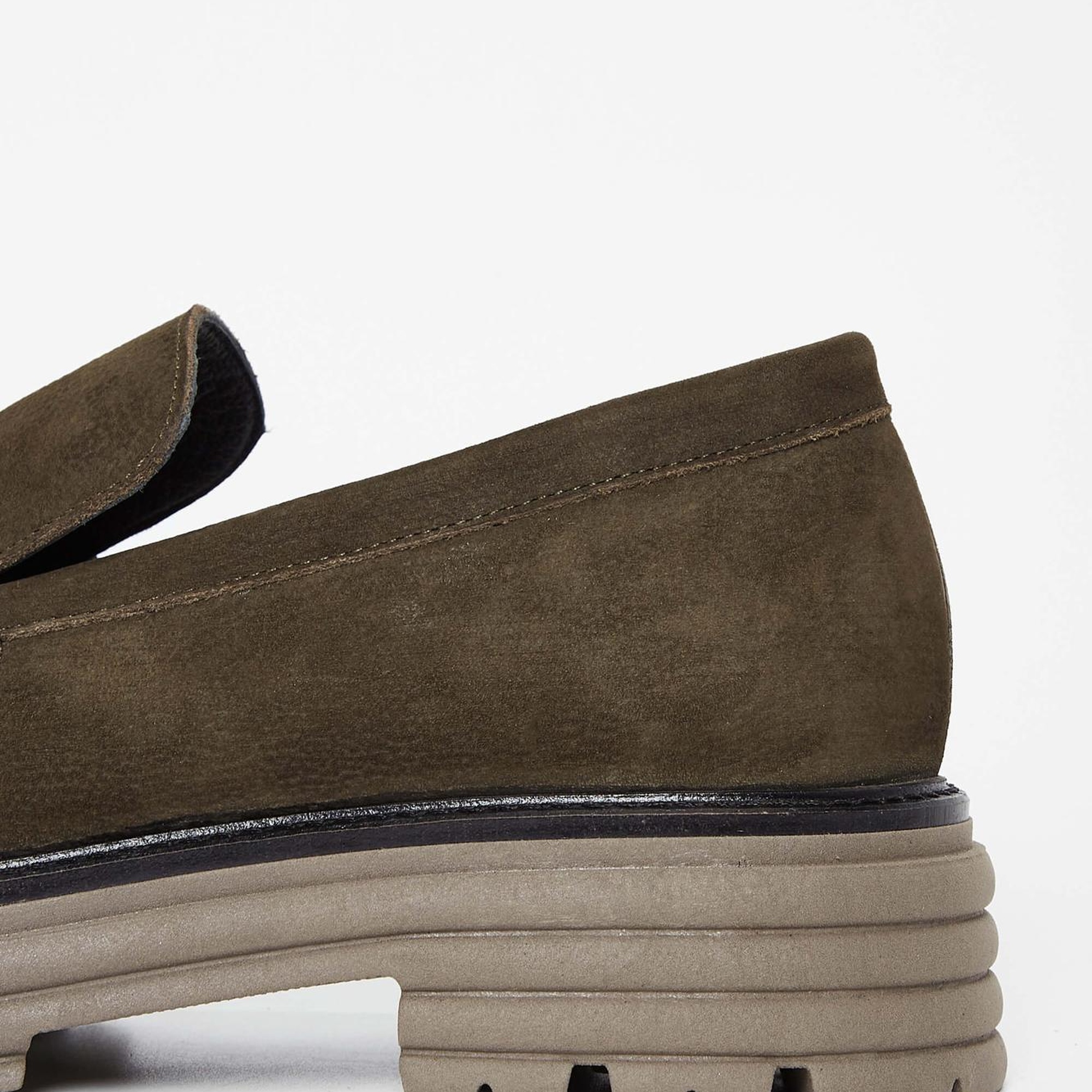 Tamer Tanca Kadın Hakiki Deri Yeşil Loafer Ayakkabı