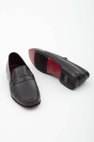  Tamer Tanca Erkek Hakiki Deri Siyah Bufalo Rok Ayakkabı