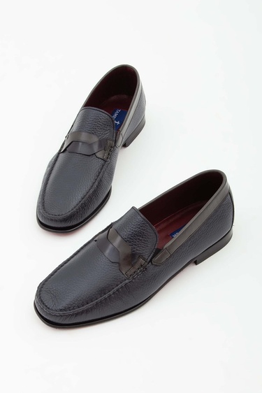  Tamer Tanca Erkek Hakiki Deri Lacivert Rok Ayakkabı