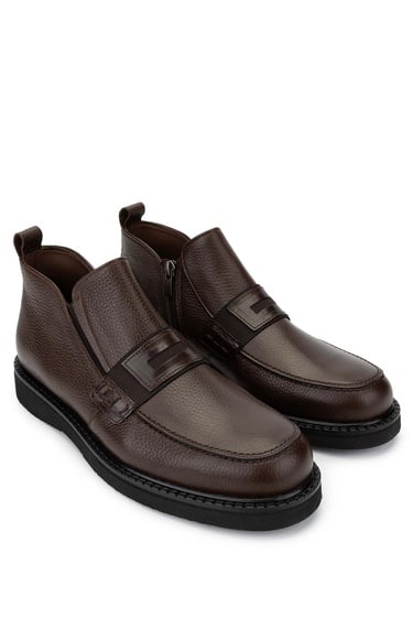  Tamer Tanca Erkek Hakiki Deri Kahverengi Klasik Bot