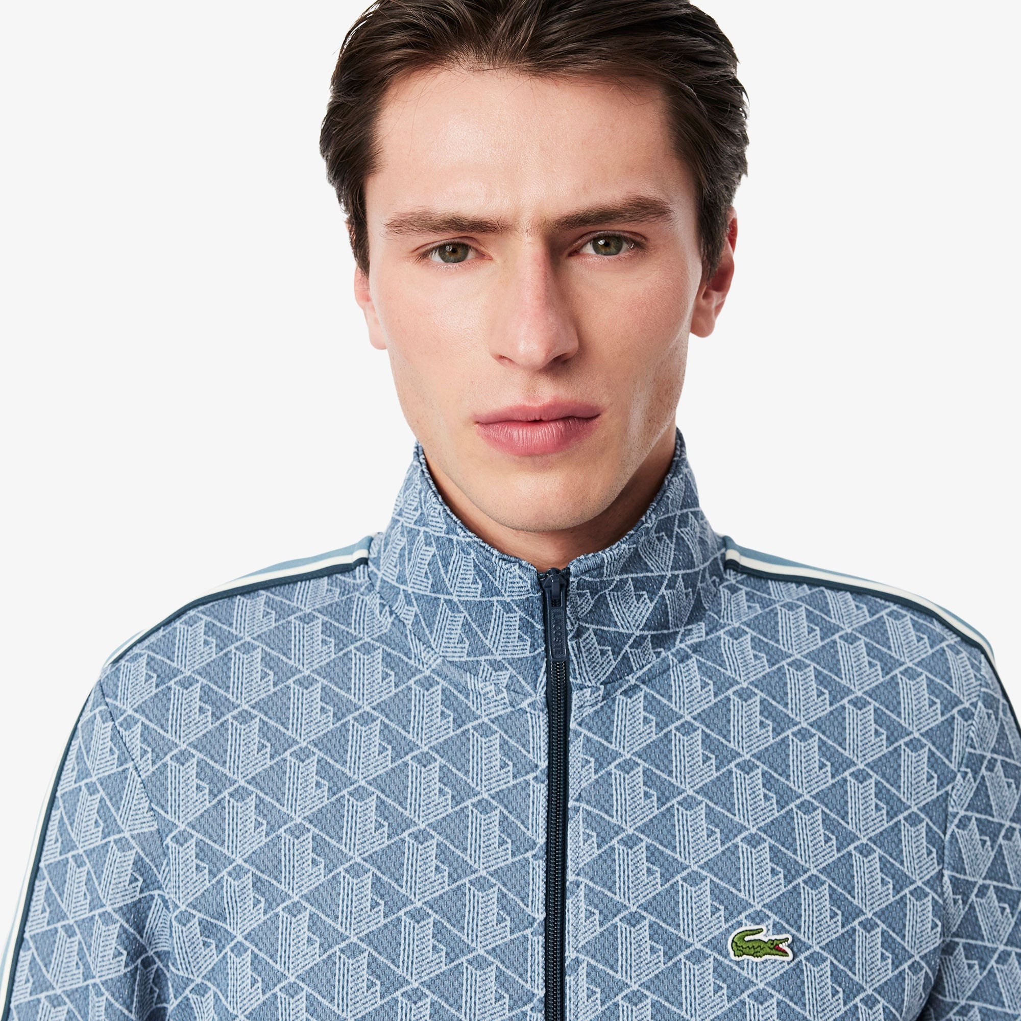 Lacoste Erkek Regular Fit Fermuarlı Monogram Mavi Sweatshirt