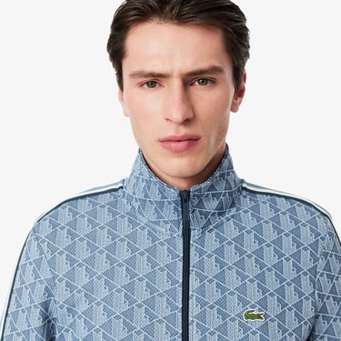  Lacoste Erkek Regular Fit Fermuarlı Monogram Mavi Sweatshirt