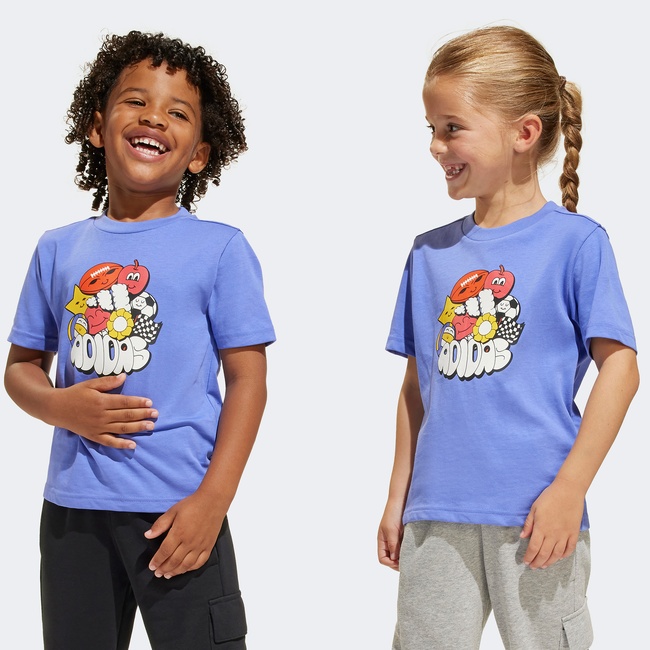  adidas Fun Graphic Çocuk Mavi T-Shirt