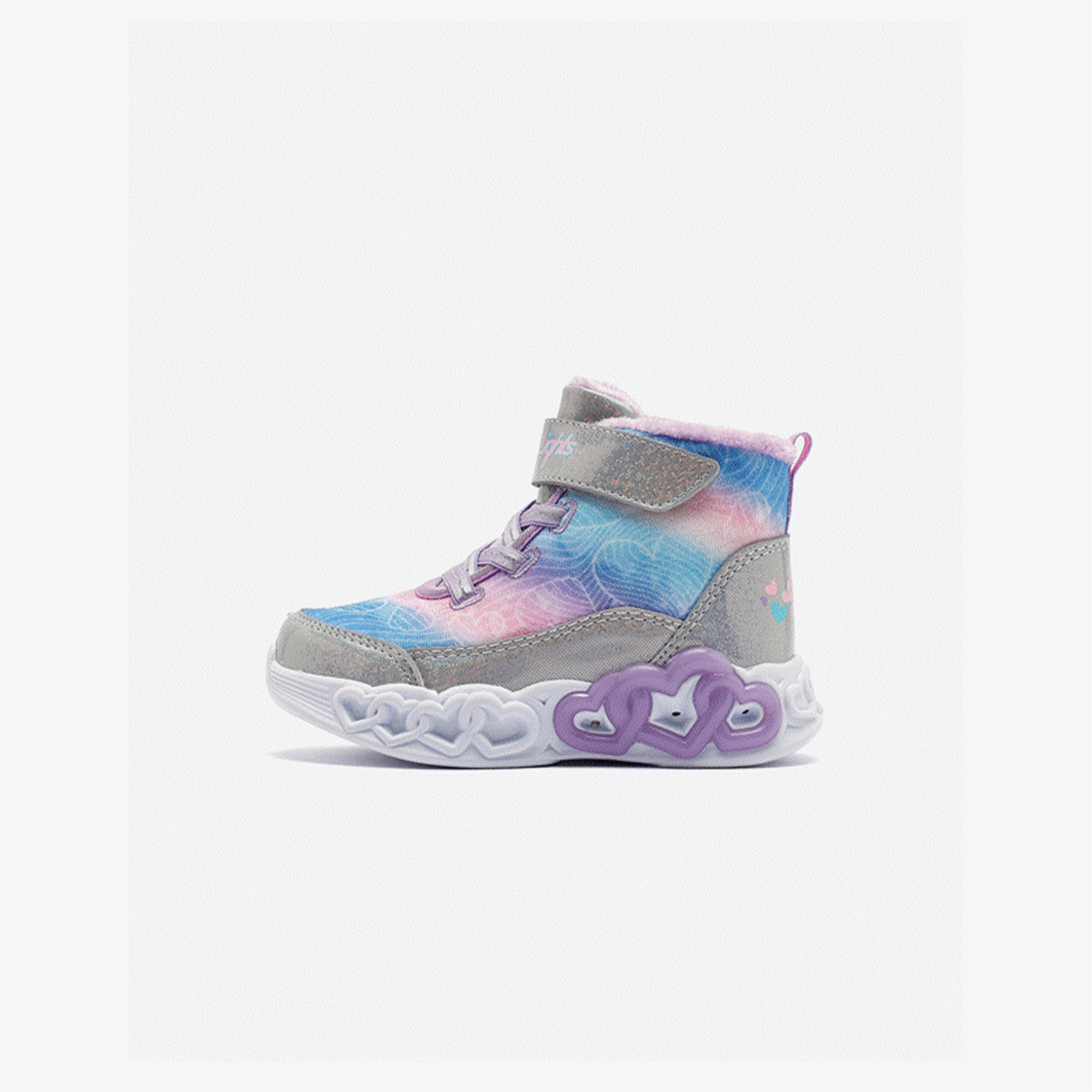 Skechers Infinite Heart Lights Bebek Gri Spor Ayakkabı