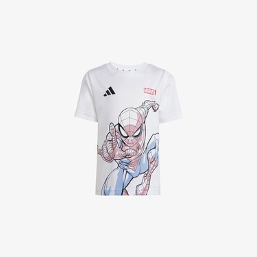  adidas X Marvel Spiderman Çocuk Beyaz/Siyah Şort Takımı