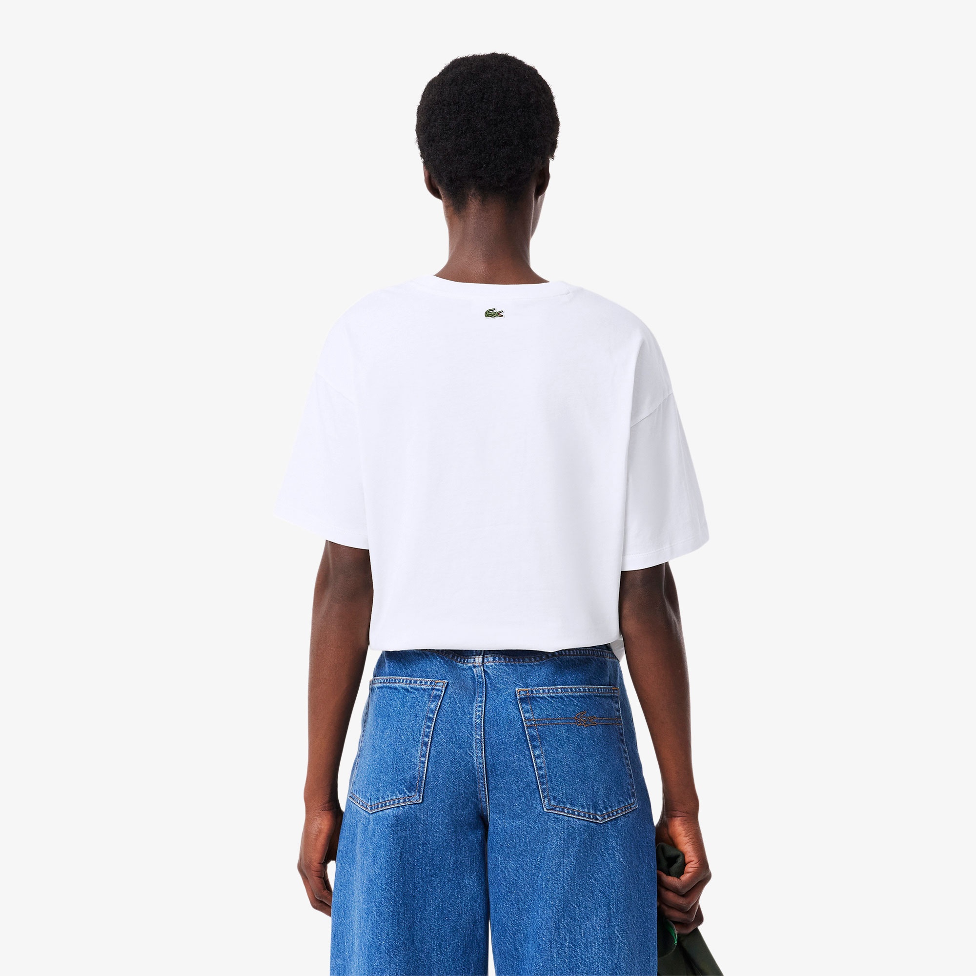 Lacoste Kadın Bisiklet Yaka Beyaz T-Shirt