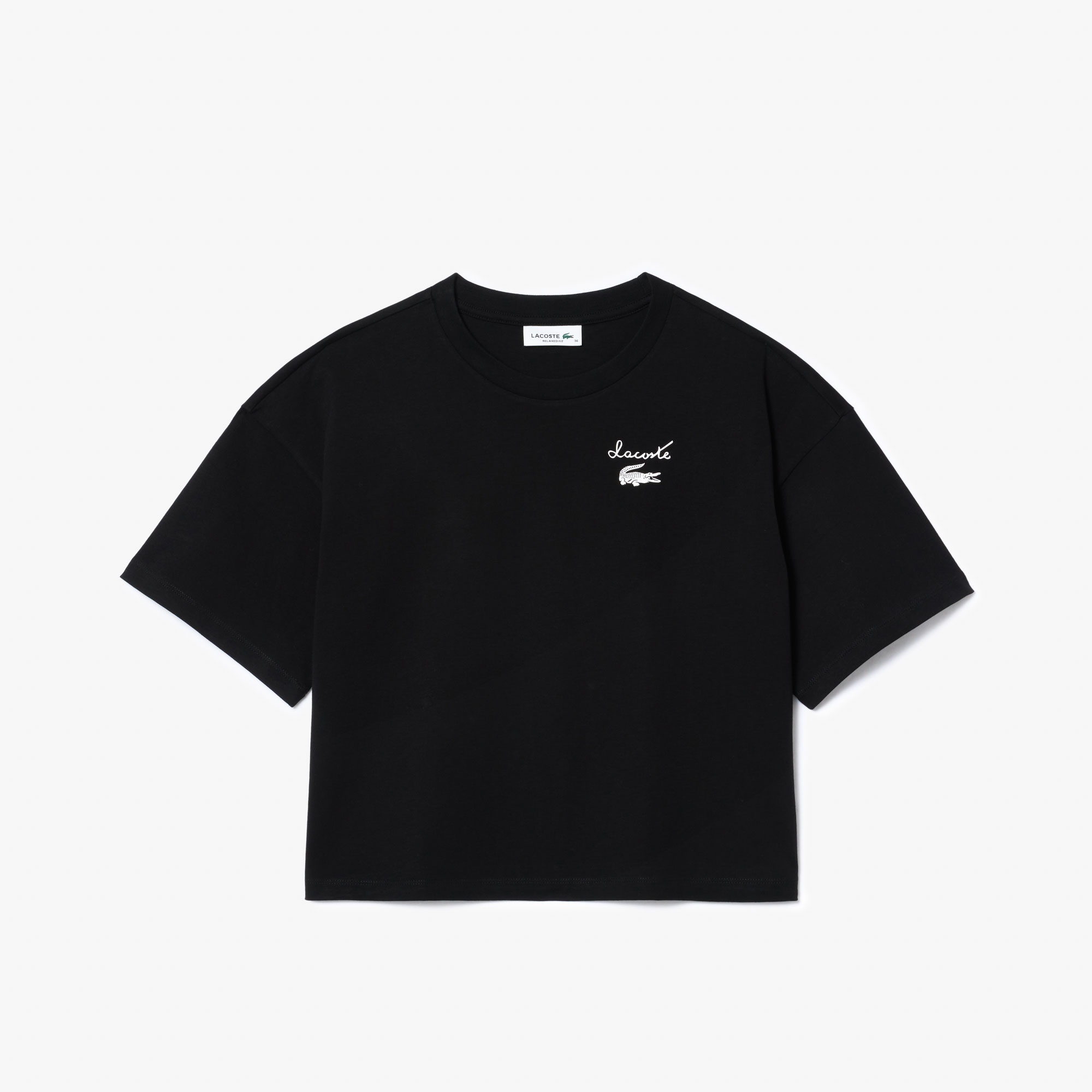 Lacoste Kadın Bisiklet Yaka Siyah T-Shirt