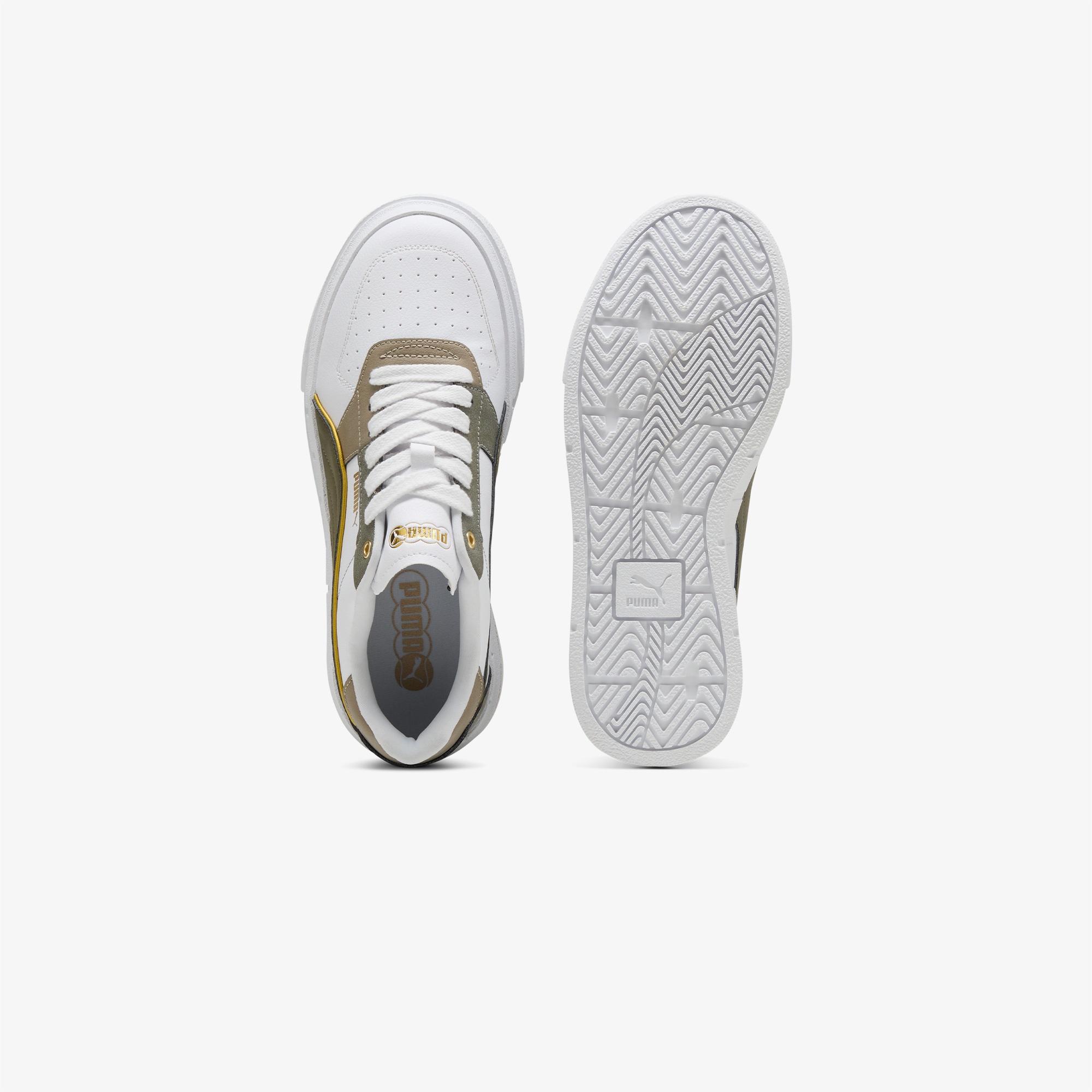 Puma Cali Court Luxe Kadın Beyaz Haki Spor Ayakkabı