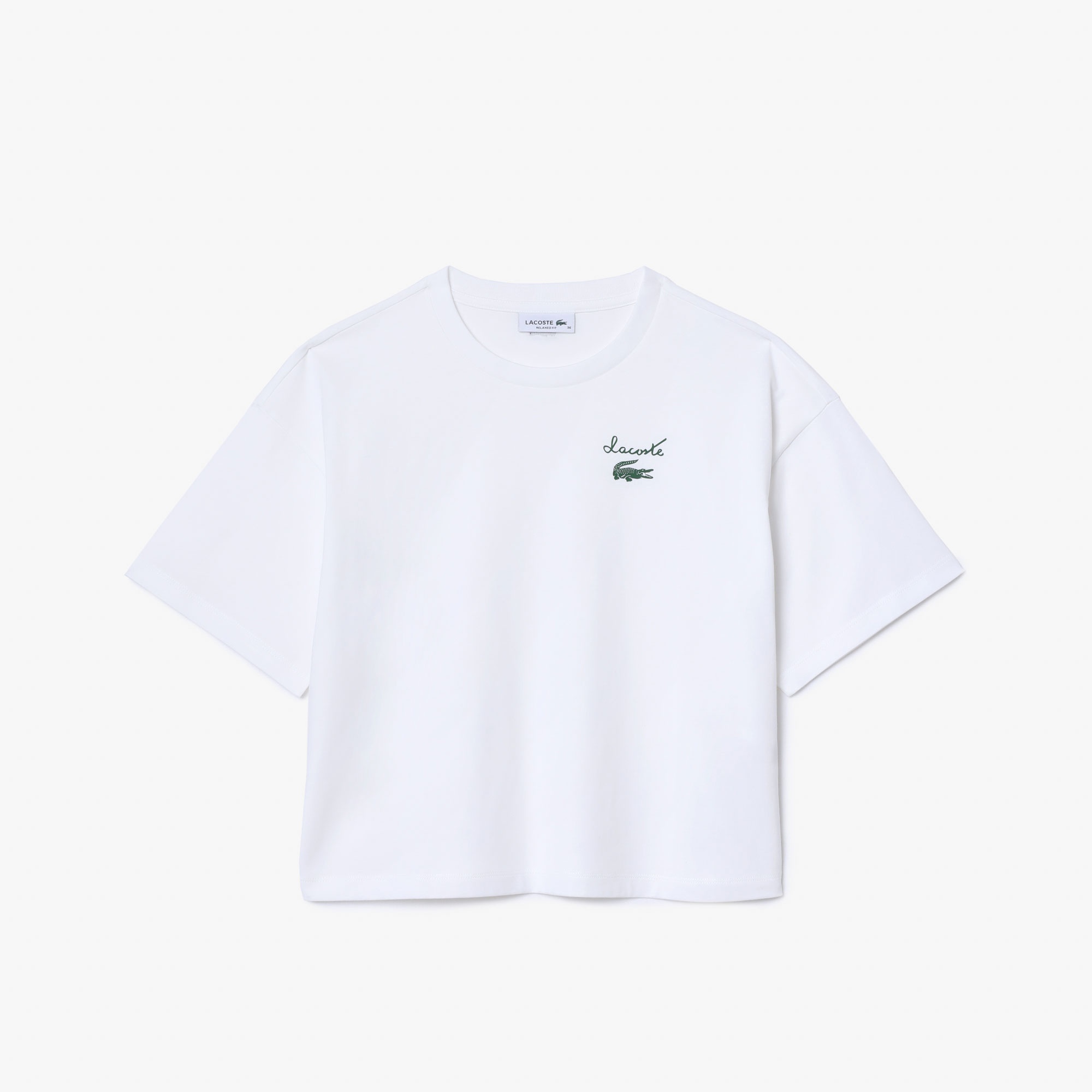 Lacoste Kadın Bisiklet Yaka Beyaz T-Shirt