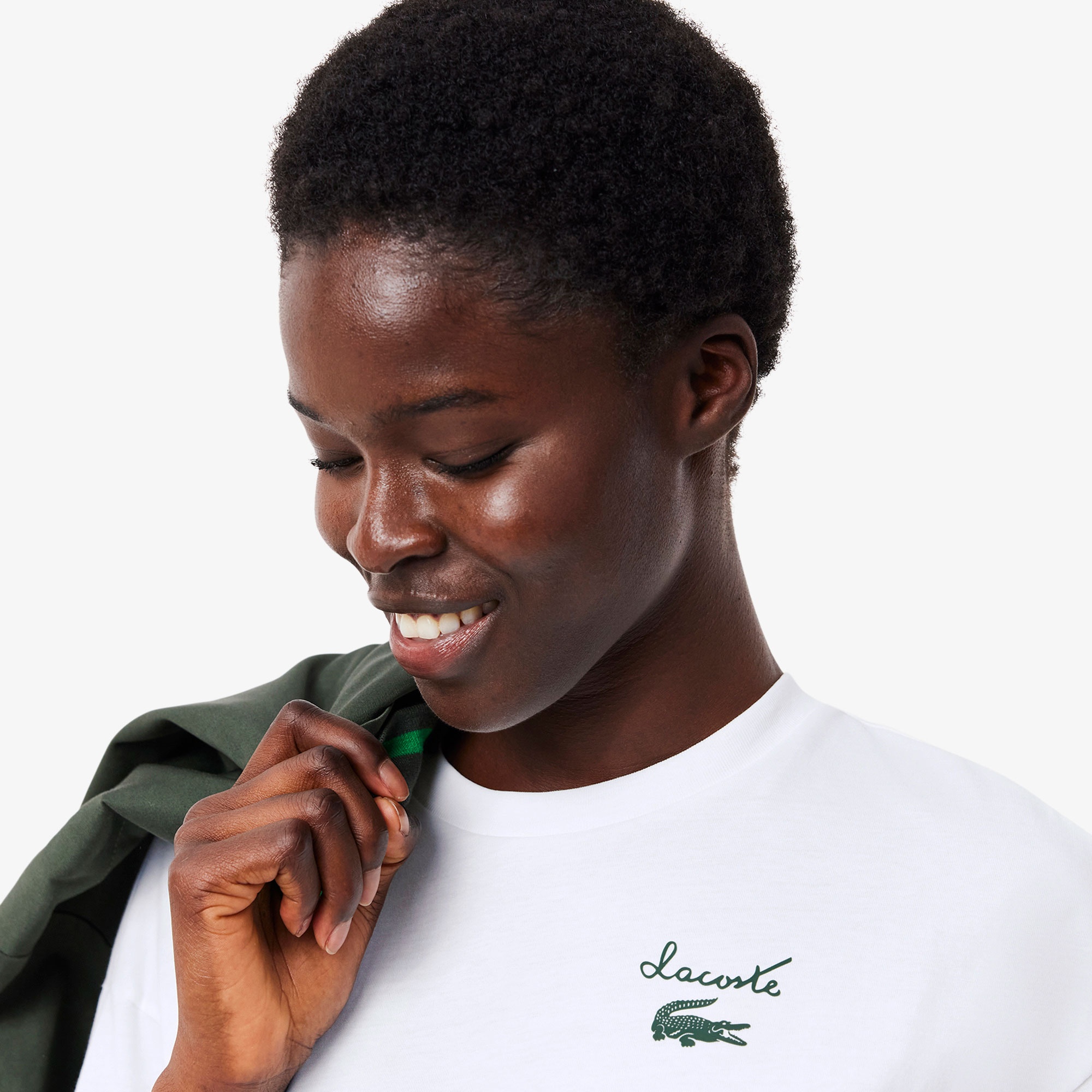 Lacoste Kadın Bisiklet Yaka Beyaz T-Shirt