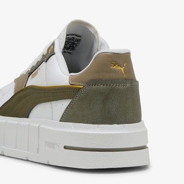  Puma Cali Court Luxe Kadın Beyaz Haki Spor Ayakkabı