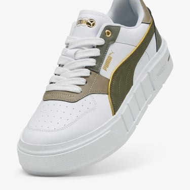  Puma Cali Court Luxe Kadın Beyaz Haki Spor Ayakkabı