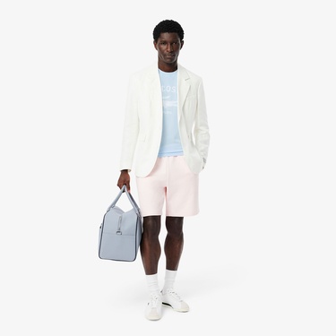  Lacoste Unisex Classic Fit Bisiklet Yaka Baskılı Açık Mavi T-Shirt