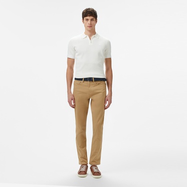  Erkek Kısa Kollu Yarım Fermuarlı Beyaz Triko