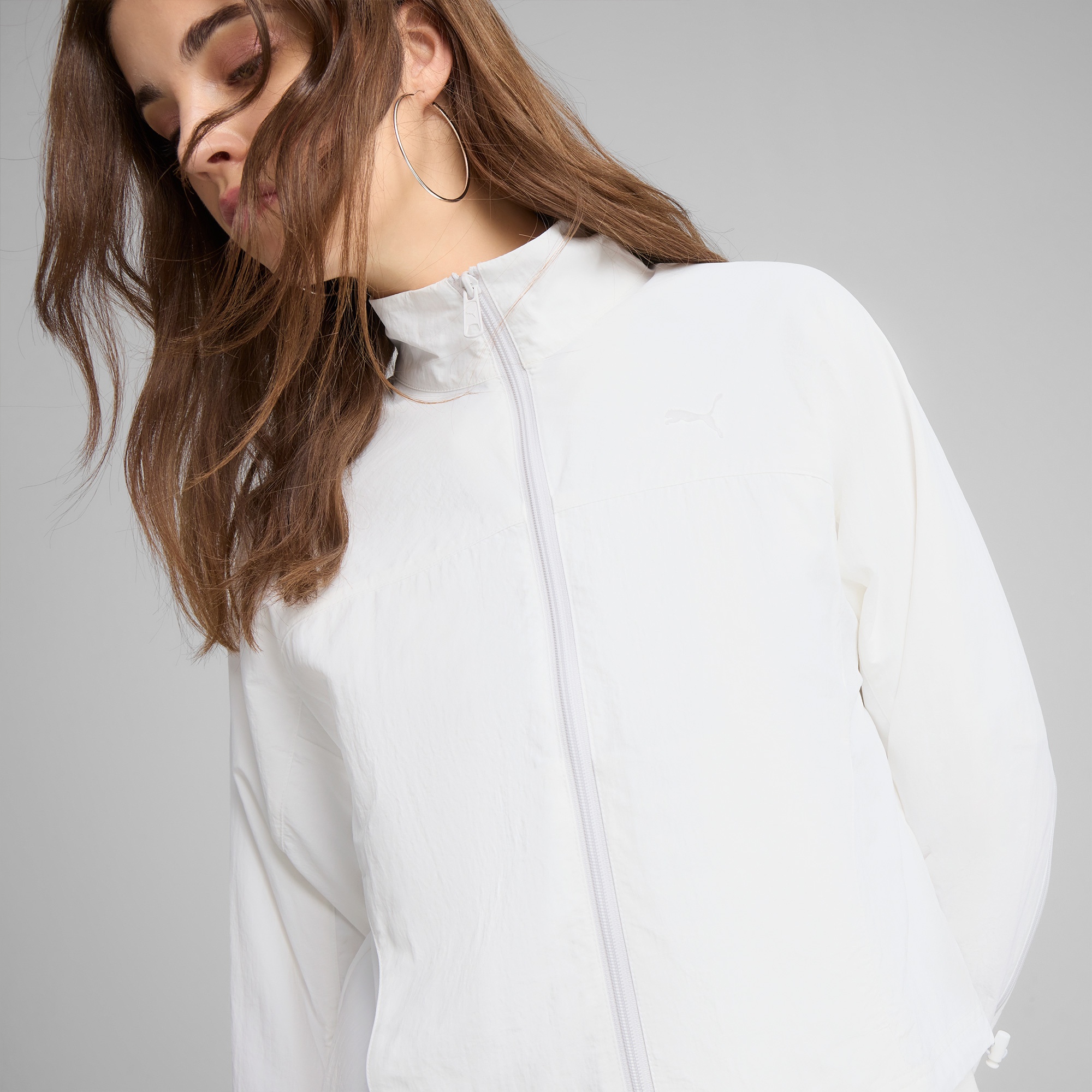 Puma Dare To Zip-Off Dokuma Kadın Beyaz Ceket