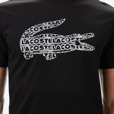 Lacoste Erkek Regular Fit Bisiklet Yaka Baskılı Siyah T-Shirt