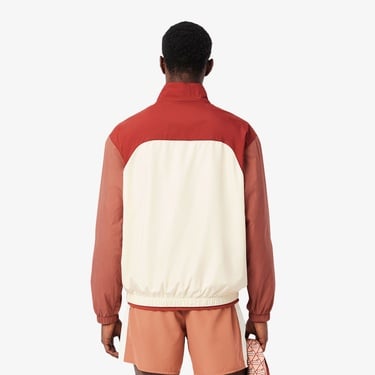  Lacoste Erkek Dik Yaka Renk Bloklu Bordo Ceket