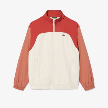  Lacoste Erkek Dik Yaka Renk Bloklu Bordo Ceket