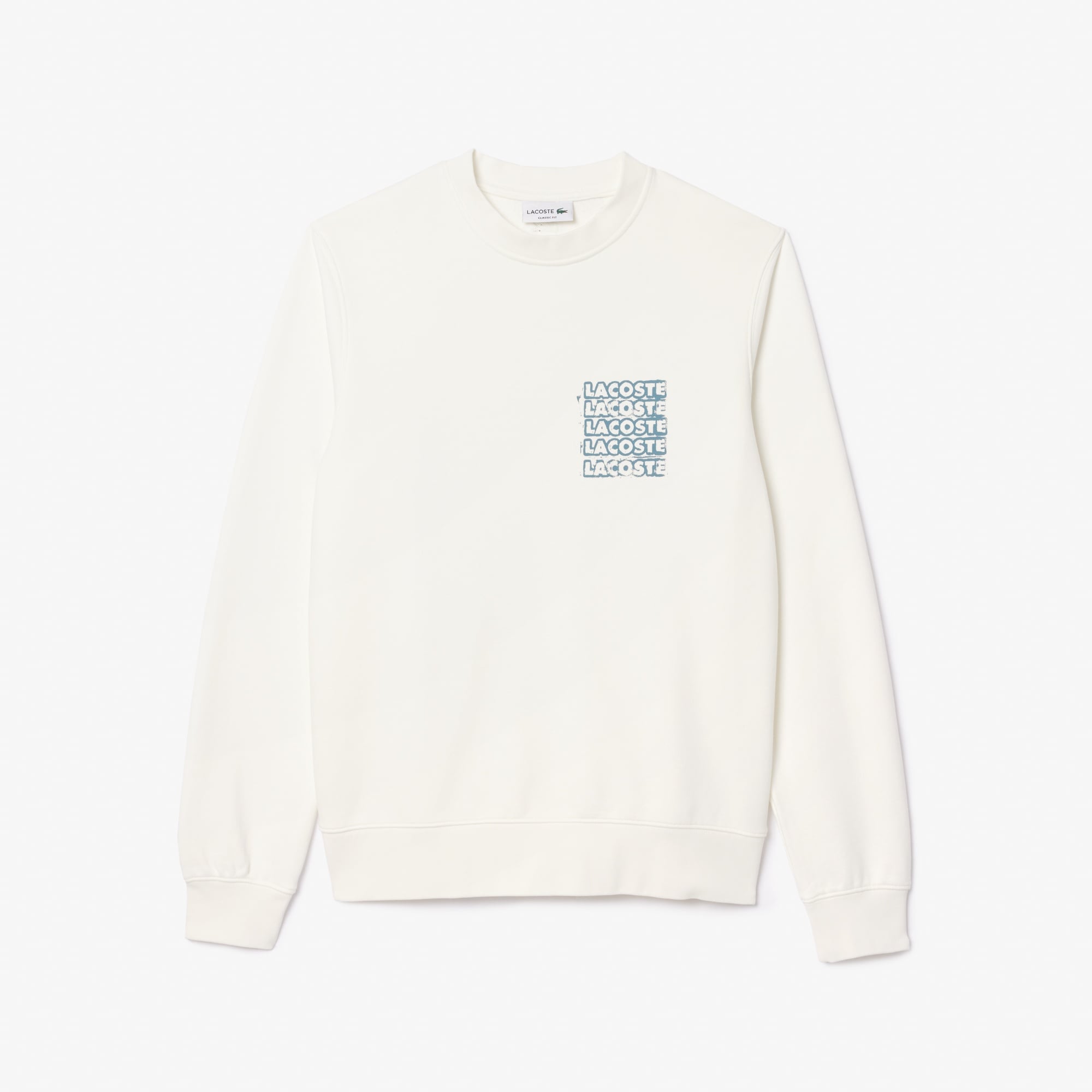 Lacoste Erkek Classic Fit Bisiklet Yaka Beyaz Sweatshirt