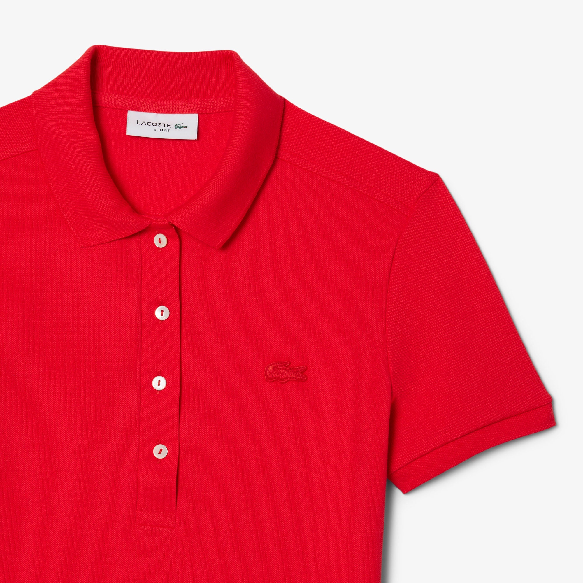 Lacoste L.12.D Kadın Slim Fit Kırmızı Polo