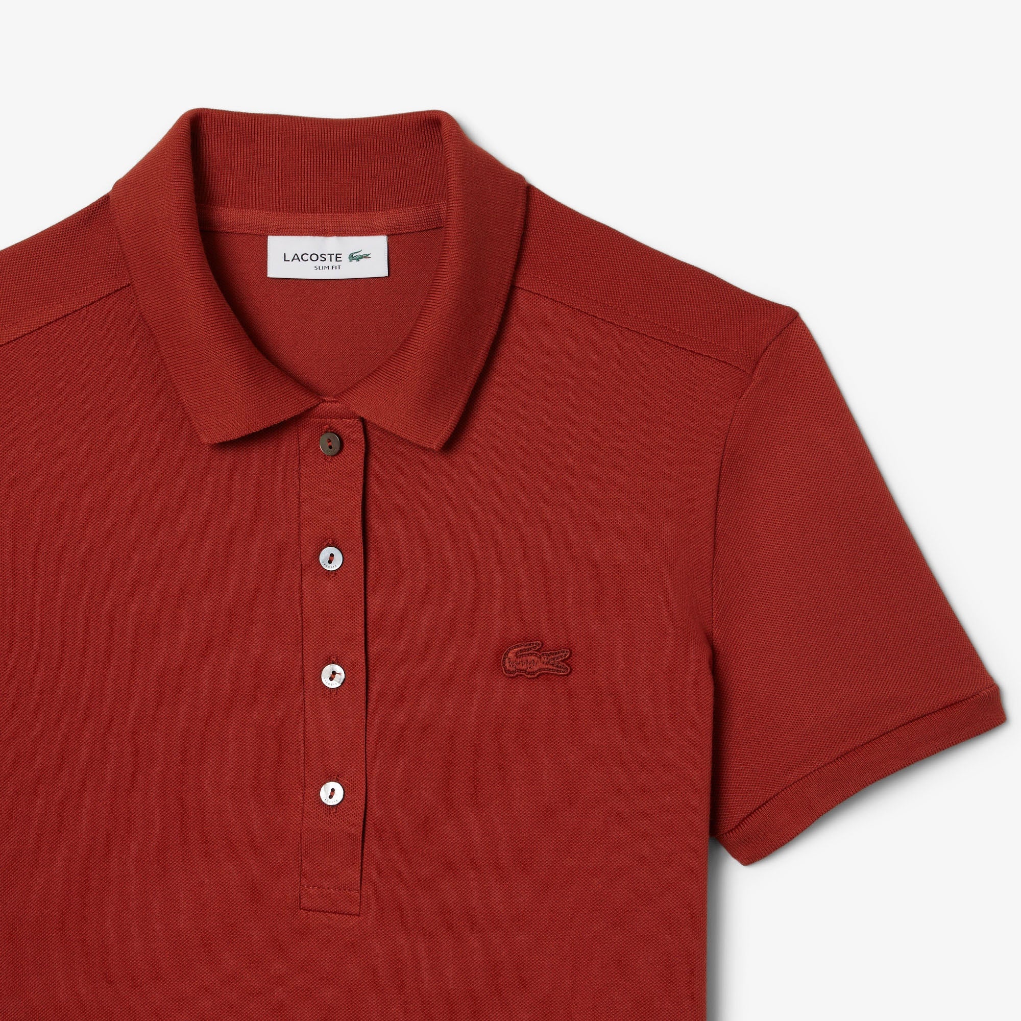 Lacoste L.12.D Kadın Slim Fit Bordo Polo
