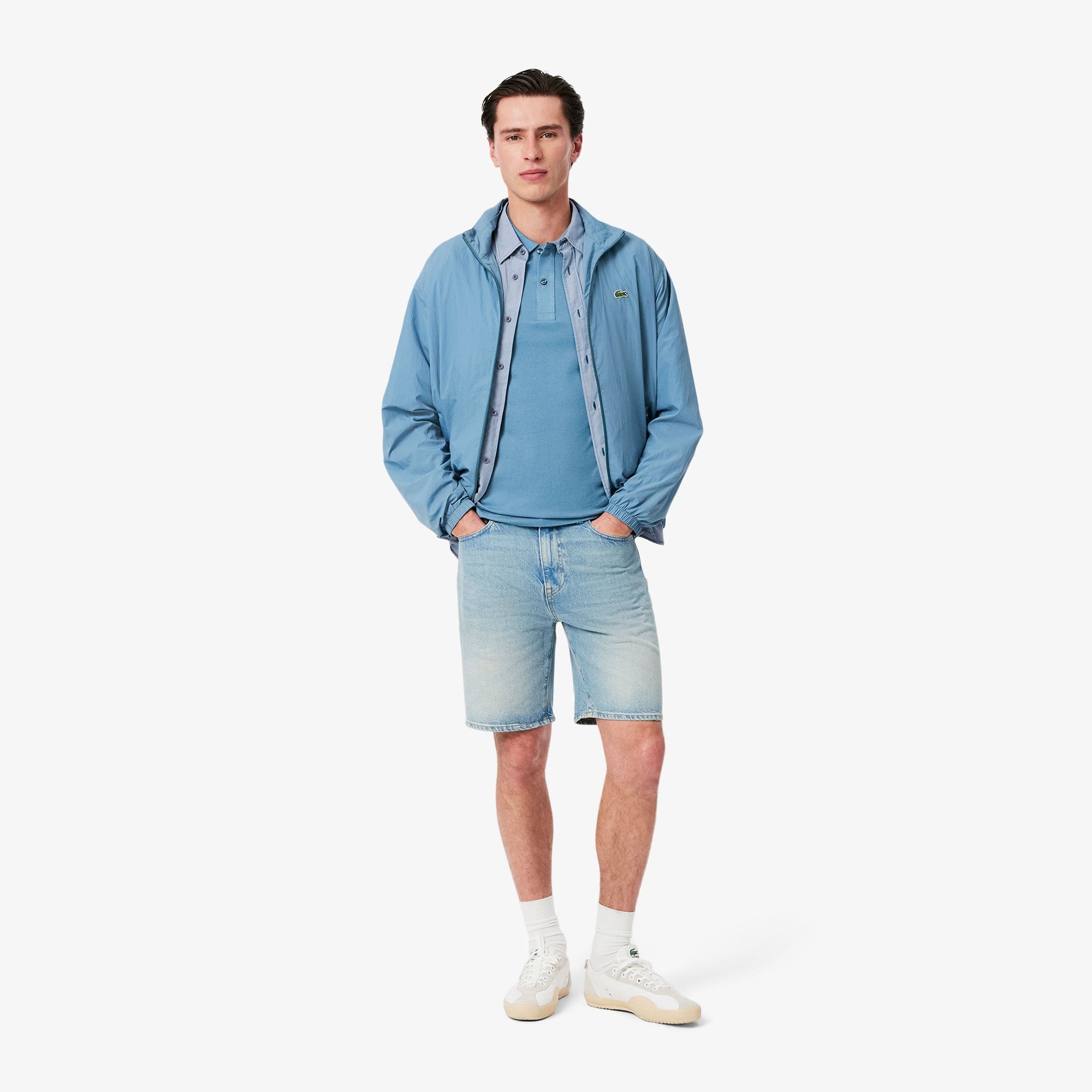 L.12.12 Erkek Slim Fit Mavi Polo