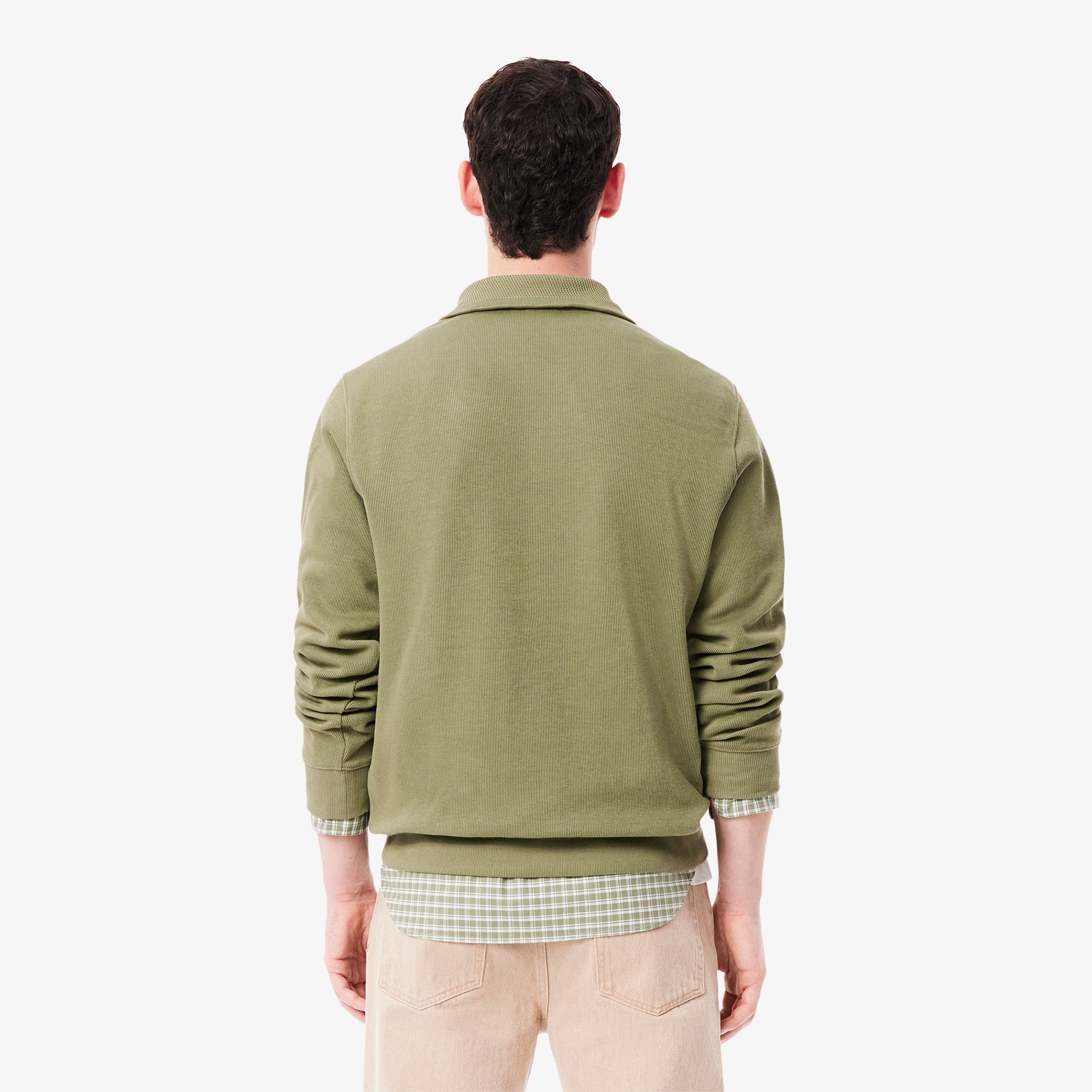 Lacoste Erkek Classic Fit Yarım Fermuarlı Haki Sweatshirt