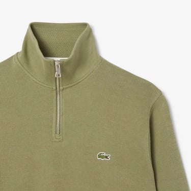  Lacoste Erkek Classic Fit Yarım Fermuarlı Haki Sweatshirt