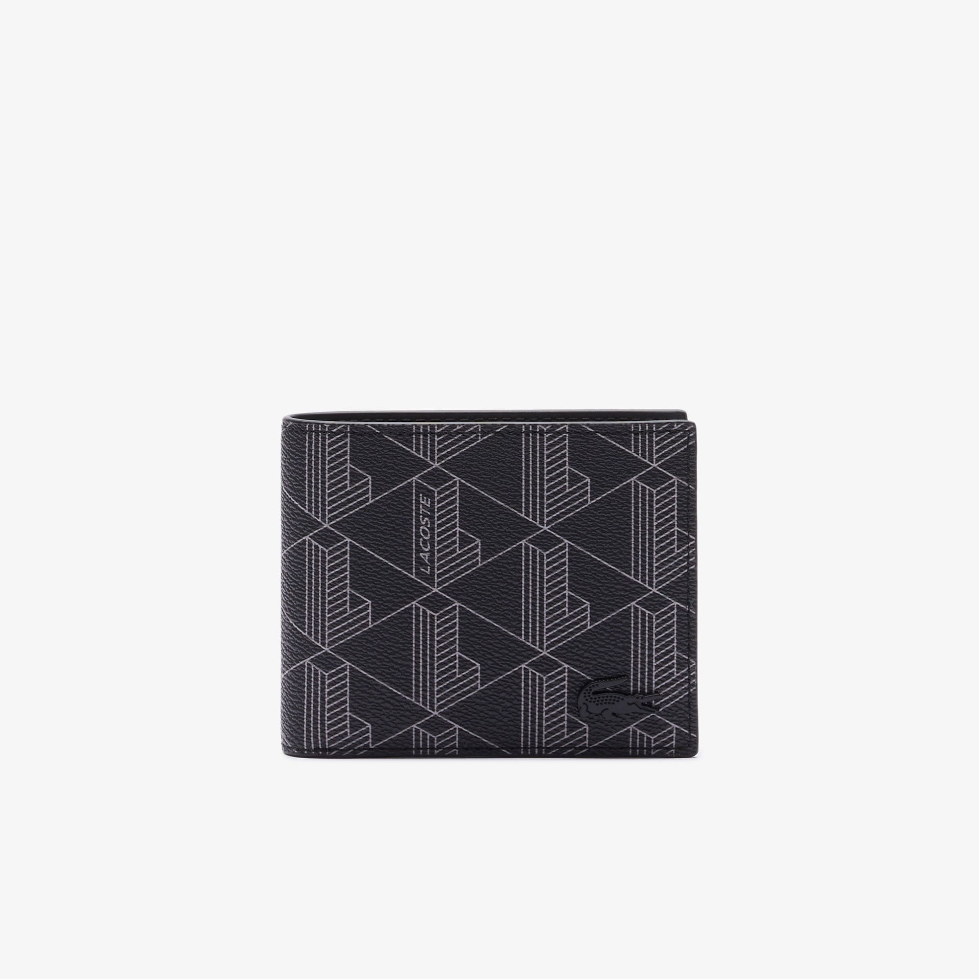  Lacoste The Blend Erkek Monogram Siyah Cüzdan