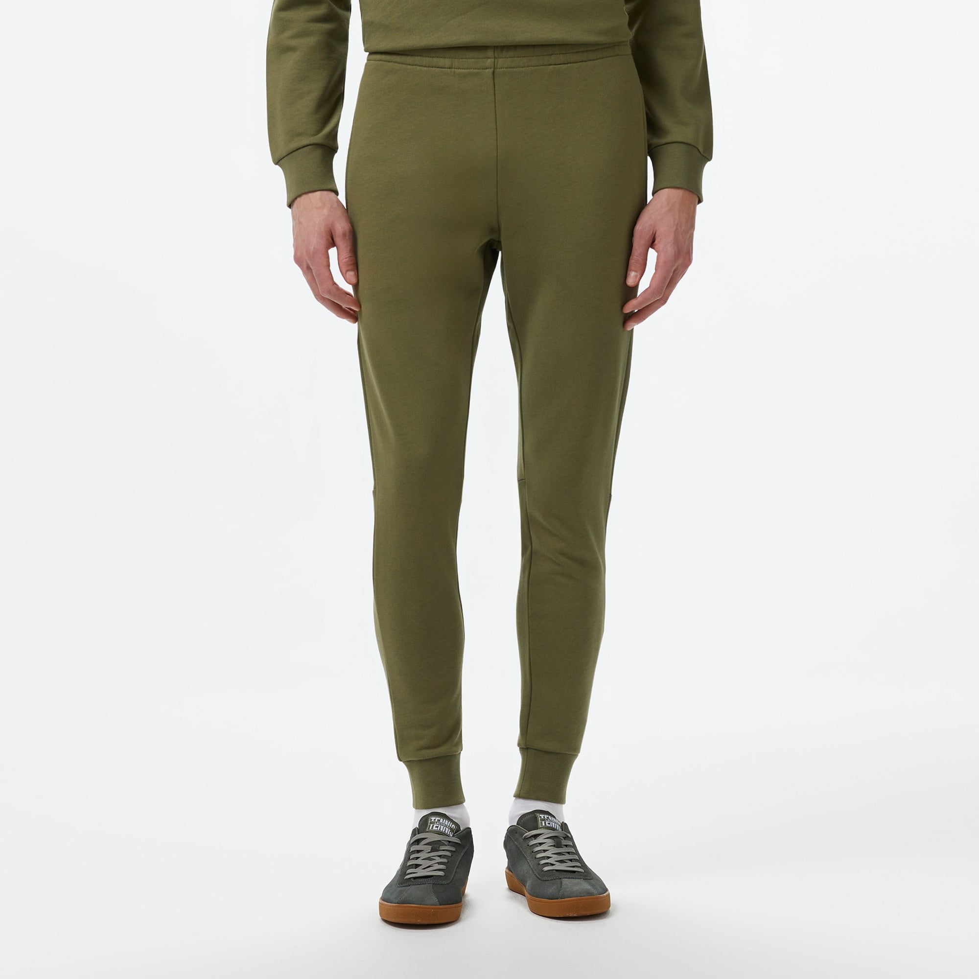 Erkek Slim Fit Organik Pamuk Haki Eşofman Altı