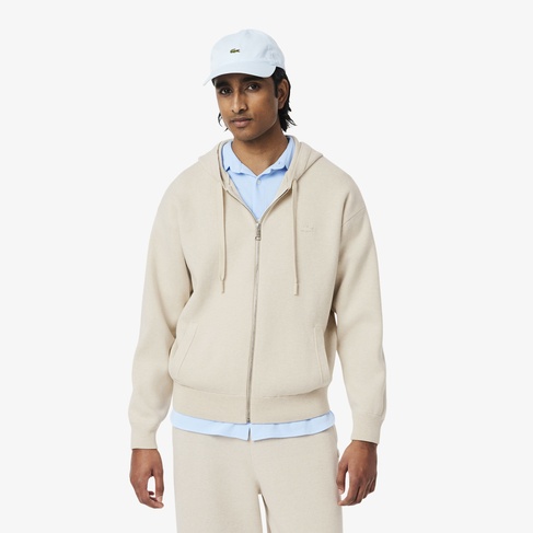  Erkek Relaxed Fit Kapüşonlu Gri Triko