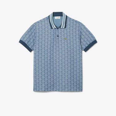  Lacoste Erkek Classic Fit Monogram Mavi Polo