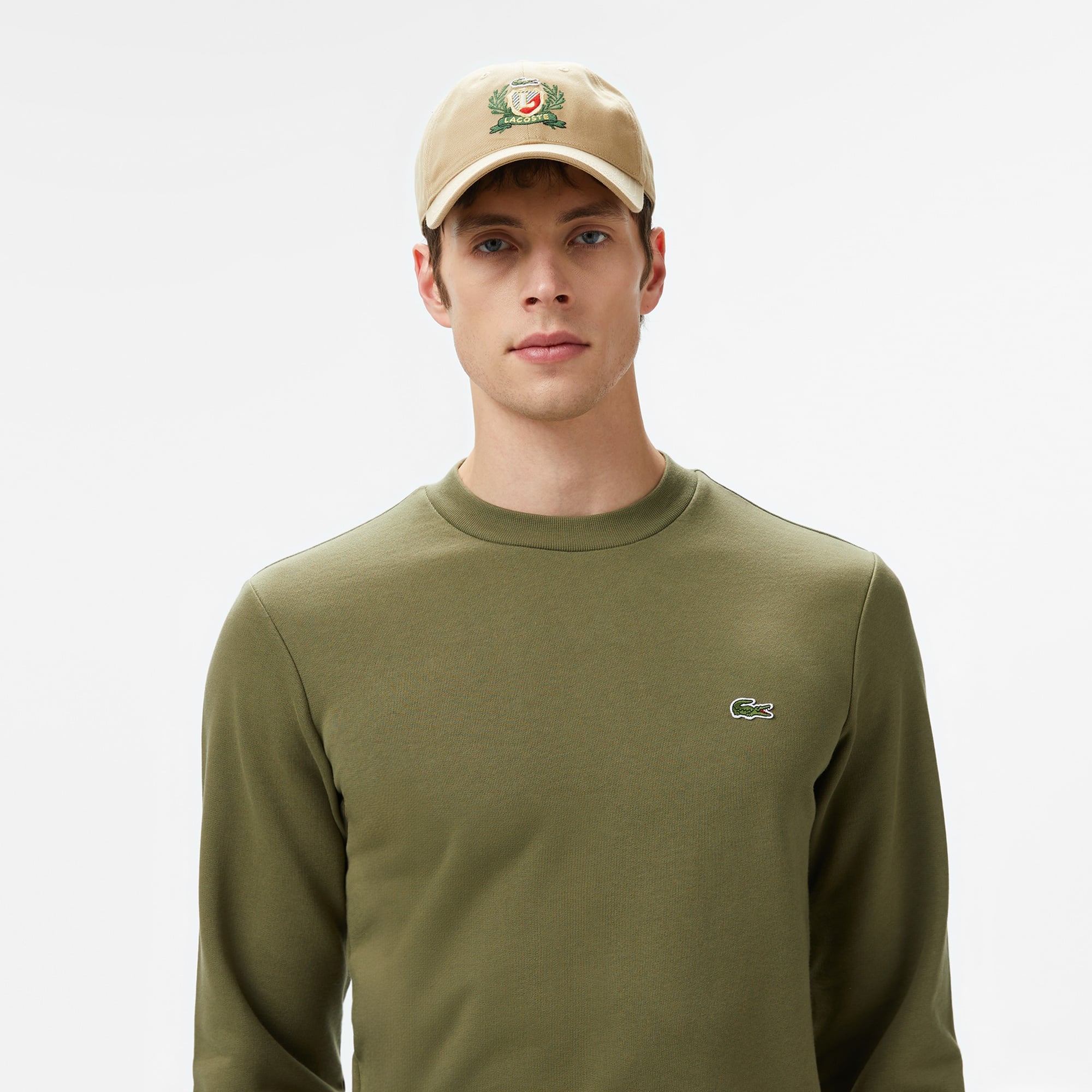 Lacoste Erkek Classic Fit Bisiklet Yaka Haki Sweatshirt