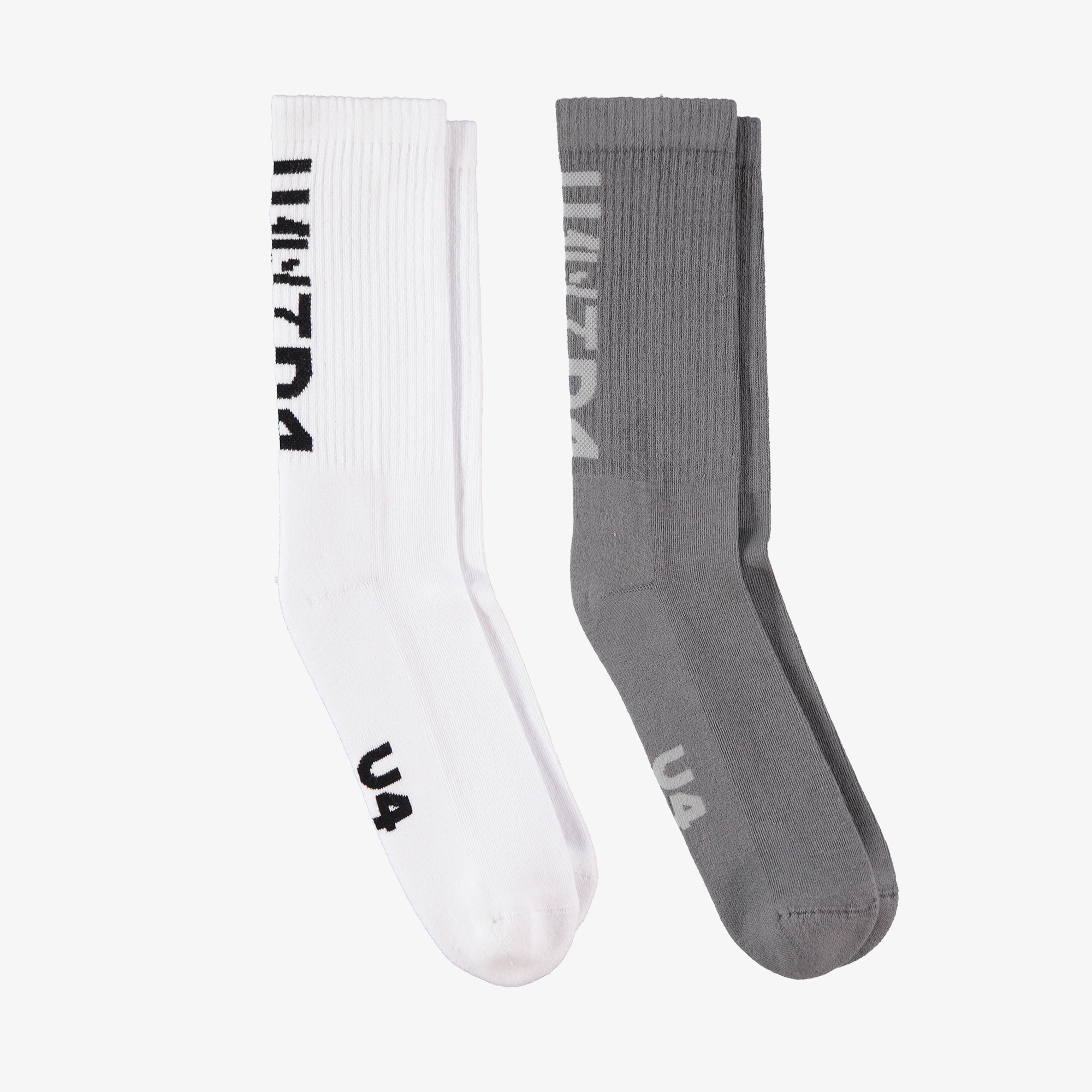 UNITED4 Unisex Beyaz/Gri 2'li Çorap