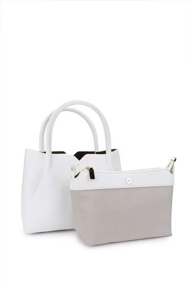  Tamer Tanca Kadın Vegan Beyaz Omuz Çanta