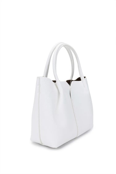  Tamer Tanca Kadın Vegan Beyaz Omuz Çanta