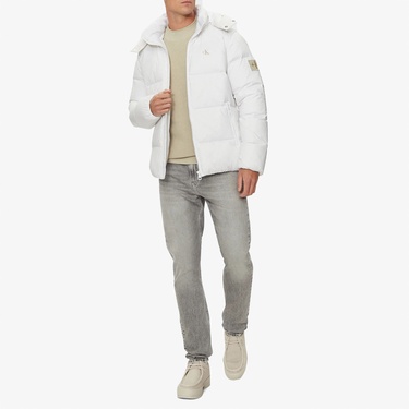  Calvin Klein Jeans Essentials Down Erkek Beyaz Ceket