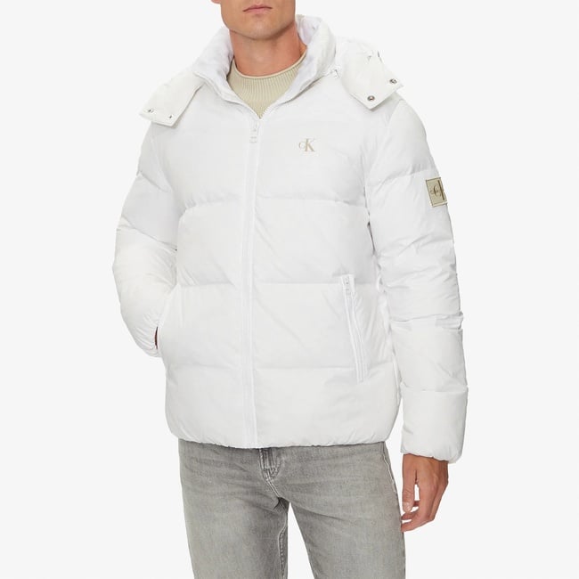  Calvin Klein Jeans Essentials Down Erkek Beyaz Mont