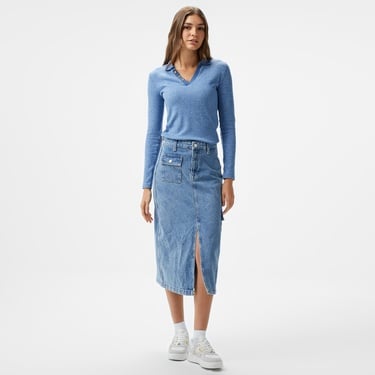  Nautica Kadın Mavi Uzun Kollu Polo