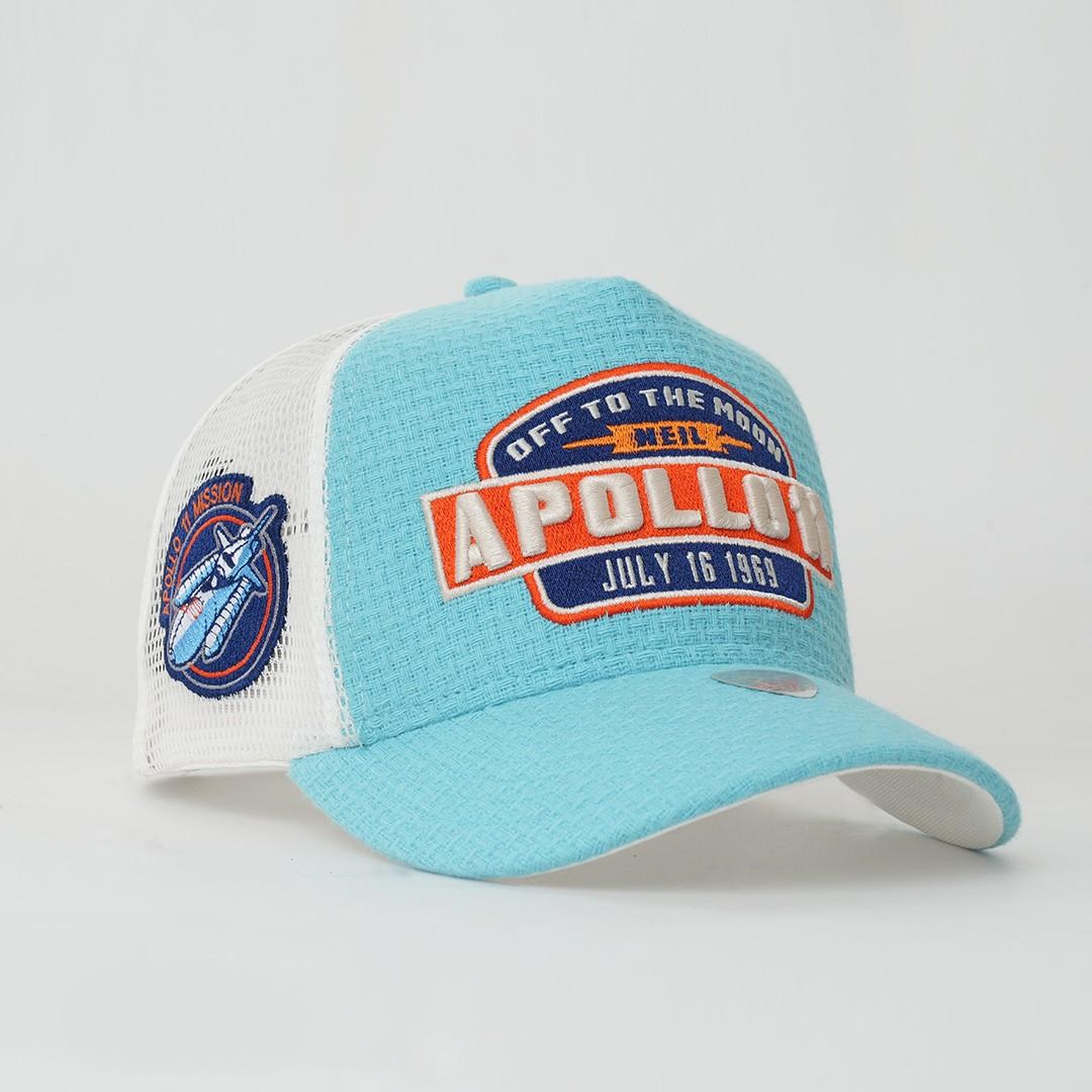 RustandRich Kadın Erkek Mavi Trucker Şapka-Space Collection-Apollo