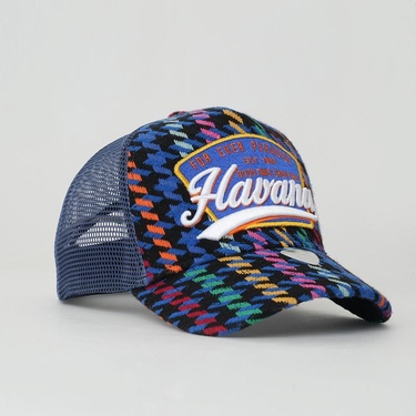  RustandRich Kadın Erkek İndigo Trucker Şapka-City's Collection-Havana