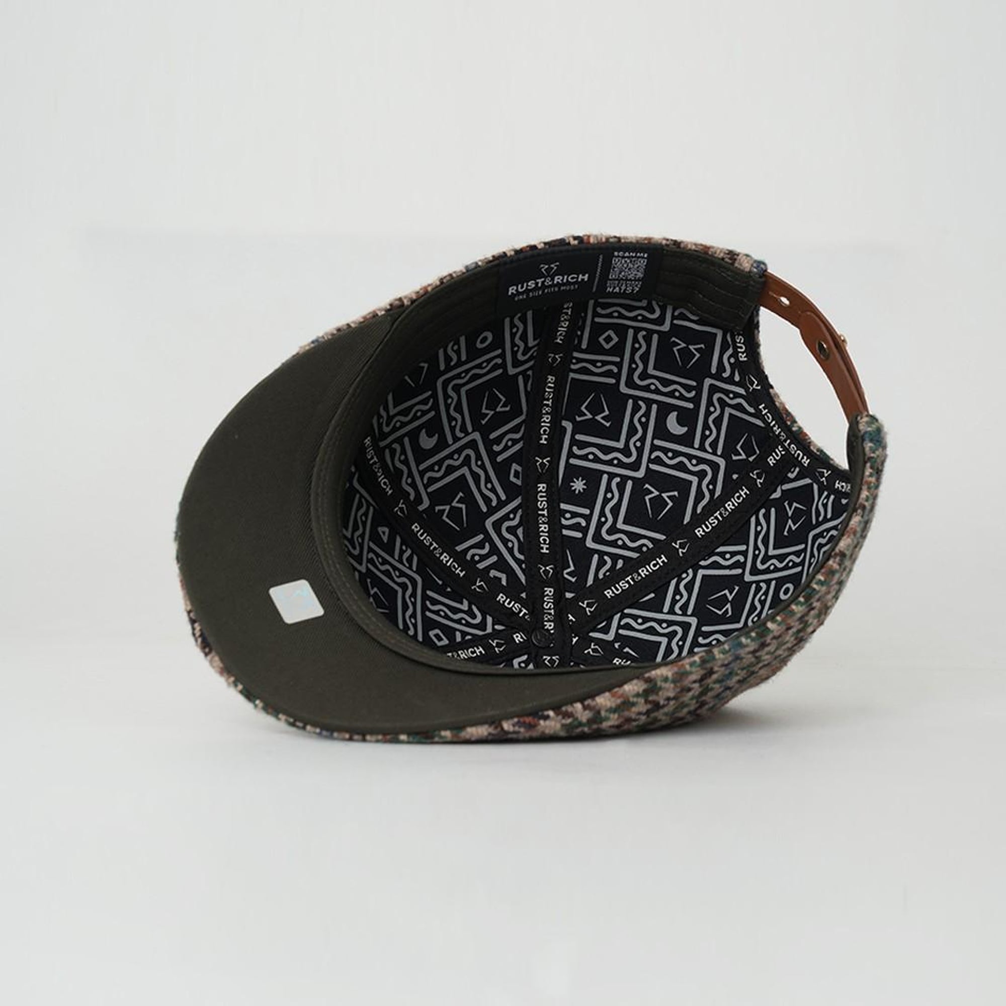 RustandRich Kadın Erkek Haki Casket Şapka-Premium Collection-Royalty