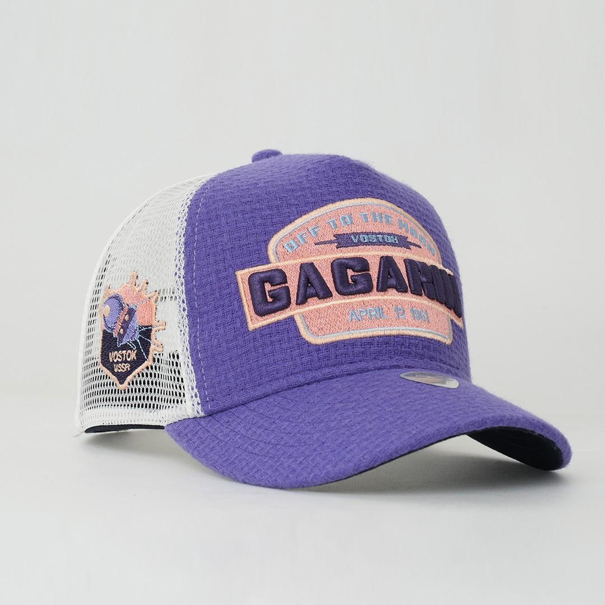 RustandRich Kadın Erkek Mor Trucker Şapka-Space Collection-Gagarin
