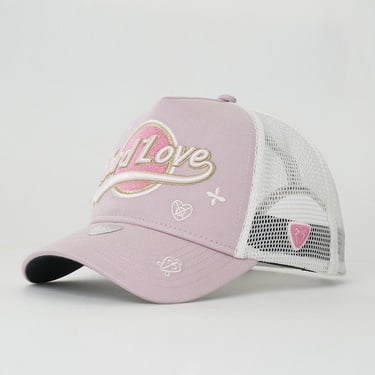  RustandRich Kadın Erkek Pudra Trucker Şapka-Hard Collection-Hard Love