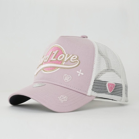  RustandRich Kadın Erkek Pudra Trucker Şapka-Hard Collection-Hard Love