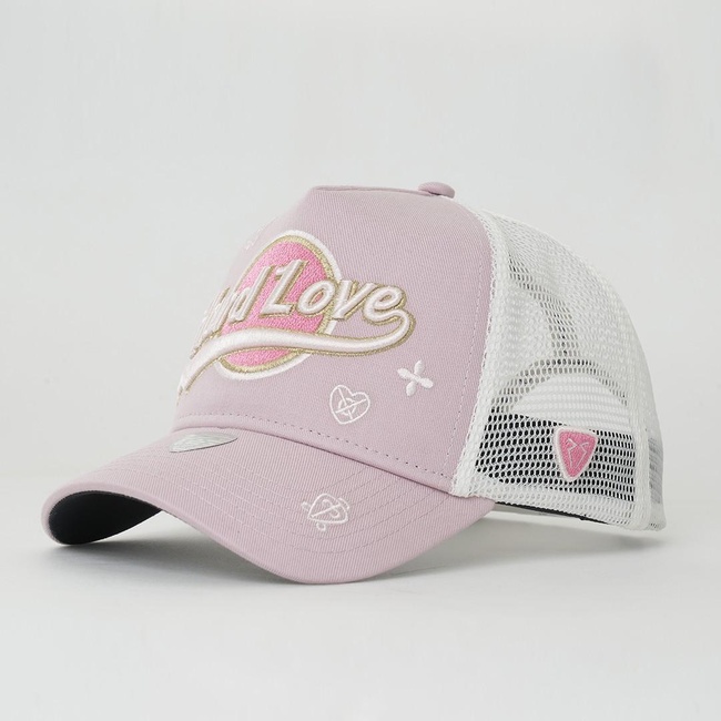  RustandRich Kadın Erkek Pudra Trucker Şapka-Hard Collection-Hard Love